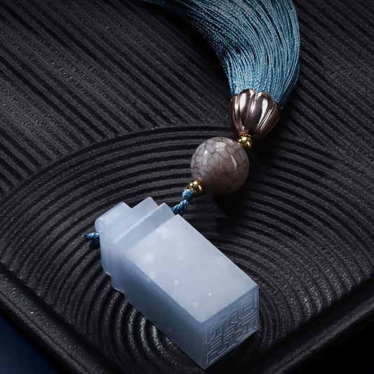 Blue Pagoda Square Seal (Festival Gift | Exclusive Customization)